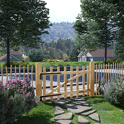 Genérico Puerta para Valla Madera de avellano 100x60 cm,Bricolaje,Vallas de jardín,Puertas de jardín,Beige,142589