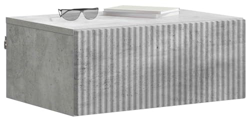 vidaXL Wandmontierter Nachttisch 2 pcs Betongrau 49 x 34,5 x 20 cm, Aufbewahrung fürs Wohnzimmer, Vintage-Stil, platzsparender Wandschrank, stylische Wohnorganisation
