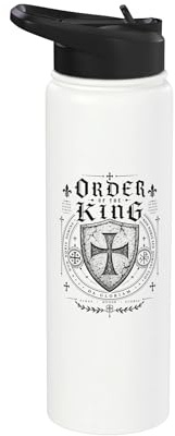 ORDEN DES KÖNIGS NON NOBIS DOMINE DEO GLORIA RÜCKENDRUCK Stainless Steel Insulated Water Bottle