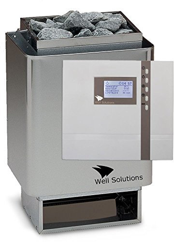 Well Solutions Edelstahl Sauna Ofen 34A 6 kw mit Premium Steuerung Econ D2 Saunatechnik Made in Germany