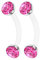 KJM FASHION 2 STK Durchsichtig Bioflex Barbell Curved 1.2 mm 16gauge 8mm 5/16 Inch Halbe Kugel Eyebrow Rook Cartilage Tragus Ohrringe Daith Piercing Schmuck 0911
