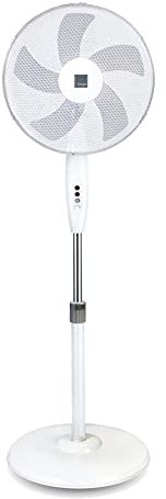 Knight 16 Pedestal Stand Fan | 140cm Height | 3 Speeds | Oscillating & Tilting Head | White | Heavy Round Base | Powerful Cooling for Home or Office