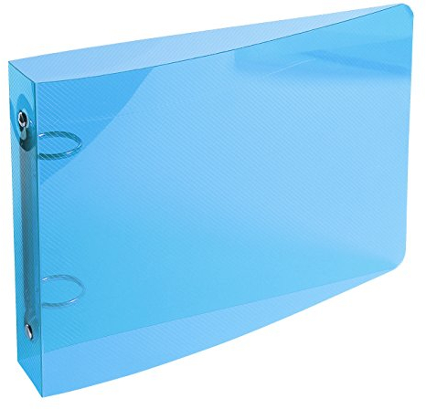 Exacompta 51092E 10er Pack Ringbuch Crystal DIN A5 quer aus Kunststoff mit 2 Ringen 35 mm breit Blau ideal für Schule und Büro Ringhefter Ringordner Ringbuchordner