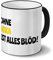 Tasse mit Namen Mika - Motiv Ohne Mika ist alles Blöd! - Namenstasse, Kaffeebecher, Mug, Becher, Kaffeetasse - Farbe Schwarz