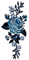 Mono-Quick Aufnäher Bügelbild Applikation zum Aufbügeln Rosen Blumen Blau 7 x 15 cm