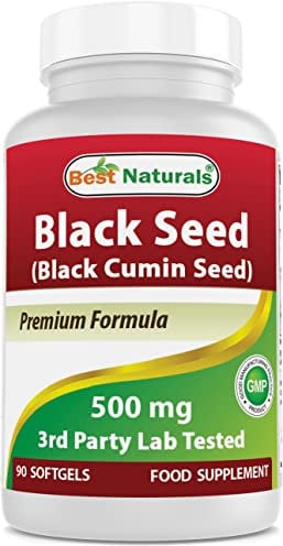 2 PACK - Best Naturals Black Seed Oil Capsules 500 mg 90 Count - Minimum 0.95% Thymoquinone per Black Cumin Seed Oil softgel