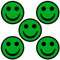 5 Smiley Magnete Durchmesser 5 cm für Magnettafeln, Kühlschränke, Plantafeln und Whiteboards. Emoji Smiley Magnet (Grün, 5 cm)