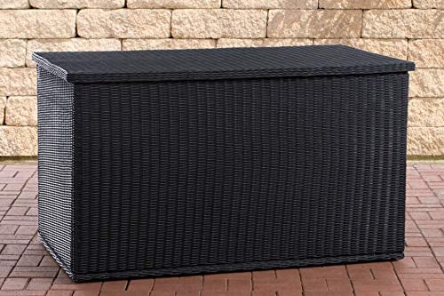 CLP Polyrattan Auflagenbox Comfy Ø 5 MM I 320 oder 785 Liter I Für Gartenpolster I Wasserdicht, Farbe:schwarz, Größe:150 cm