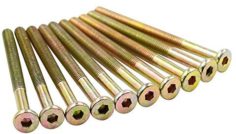 Mecion Senkkopfschrauben, M6 x 75 mm, verzinkt, Innensechskant, für Möbel, Kinderbett, Bett, Kinderbett und Stühle, 10 Stück