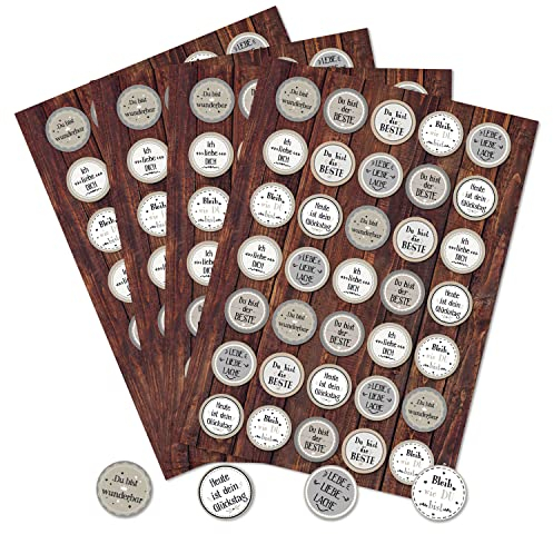 Logbuch-Verlag 140 Sprüche Sprüche Aufkleber Liebe Geburtstag Sticker für Karten Verpackung Geschenke 3,2 cm rund