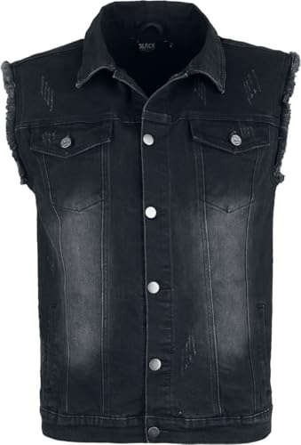 Black Premium by EMP Herren graue Jeans-Weste im Used-Look