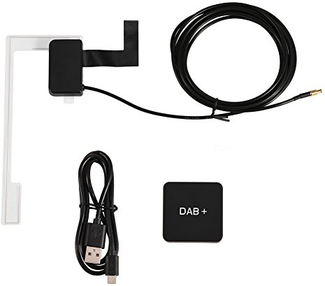 Socobeta Car Adapter Kit Radio Receiver Digital Radio Receiver Digital Audio Broadcast DAB DAB+ Box Radio Receiver with Antenna Compatible with Android