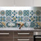 RE-COVERTILES - Fliesenaufkleber Badezimmer und Küche 24 Stck 10x10 cm - PS00105 PVC-Wanddekoration Wasserdicht Fliesen Mosaik Stil Azulejos-Zementfliesen