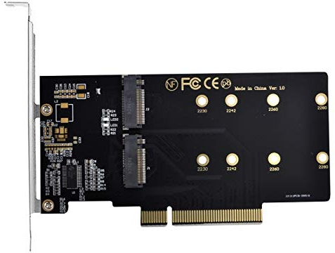 Cablecc - Adattatore Dual 2X NVME M.2 AHCI a PCIE Express 3.0 Gen3 X8 X16 Raid Card VROC Raid0 Hyper Adattatore
