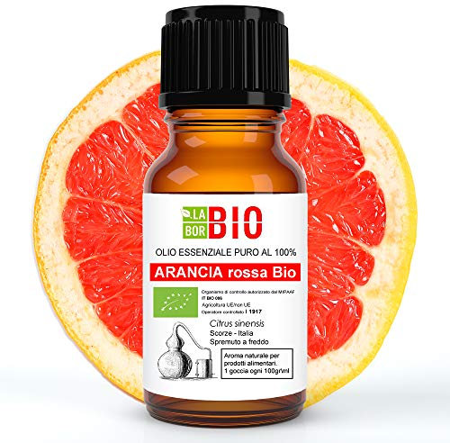 Naranja Sanguina Italiana Bio Aceite Esencial 100% Puro 10 ml - Uso Alimentario Terapeutico Cosmetico Aromaterapia - Laborbio
