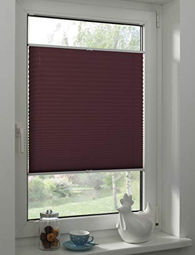 Sunpro24 Plissee auf Maß, Blickdichtes Faltrollo, Klemm-Montage, Sonnenschutzrollo, (B) 20-50 x (H) 151-160 cm, Rot