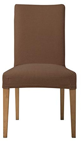 EBETA E Stuhlhussen 4 Stück, Elastische Stuhlbezug, Stretchhusse Stuhlüberzug Jacquard Hussen für Hochzeit Partys Bankett Deko, bi-Elastic Spannbezug (Coffe, 4 Stück)