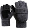 Rehomy Fingerlose Handschuhe für den Winter, Wolle, Wärmedämmung, wandelbare Fäustlinge, Überzug für Damen und Herren (Dunkelgrau)