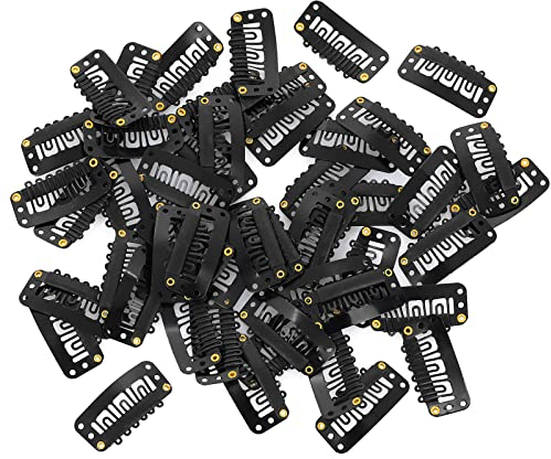 50 Stück Haar Extensions Klips Schwarze Haarclips Haarverlängerung Clips für Extensions Geflochten 6 Zähne U Form Metall Silikon Perücke Haarverlängerung Clip für Frauen Perücken