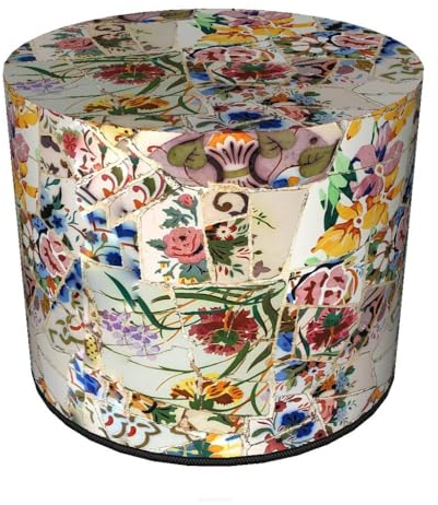 Bertoni Hocker Sitzhocker Pouf für Balkon & Garten Puff Codura Wetterfest 40 x 40 cm Garten Sitzsack Outdoor & Indoor Runder Sitzpouf mit abnehmbarem Bezug Waschbar Alicante