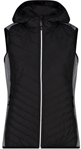 CMP Damen Hybrid Hoodie Weste, Nero, 38