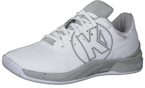 Kempa Attack Pro 2.0 Women Damen Sneaker Laufschuhe Sportschuhe Turnschuhe Handball Jogging Outdoor Freizeit Shoes-leicht und atmungsaktiv, Weiß Grau, 39.5 EU