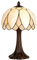 HAES DECO - Tiffany Tischlampe Ø 25x42 cm Beige Braun Glas Tiffany Schreibtischlampe Tiffany Lampen Buntglas