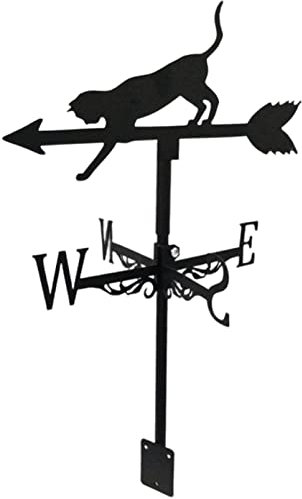 JESSAH Wetterfahne Metall für Dach Garten Hof Katze Wetterfahne Edelstahl Sprühfarbe Wetterfahne mit Tier Ornament Windrichtungsanzeige für Dach Garten Terrasse Rasen Bauernhaus