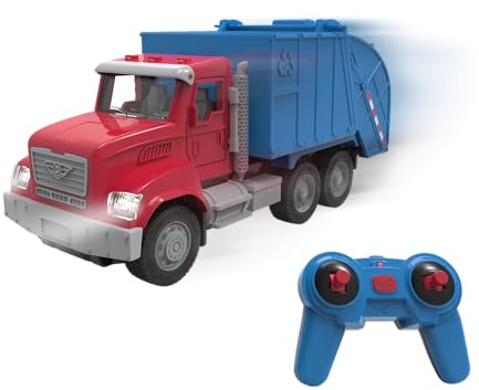 Driven by Battat – Ferngesteuerter Recycling-LKW mit Licht und Geräuschen | Micro-RC-Spielzeugfahrzeug mit 1 LKW und 1 Fernsteuerung, beweglichen Teilen, zu öffnenden Türen und Motorhaube, 3+ Jahre