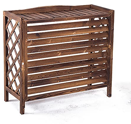 Klimaanlagen Abdeckung, Klimaanlagen Zaun Für Außengeräte, Holz Blumenständer, Sichtschutz Zäune Jalousien Design, Verkleidung Aus Aluminium Schutzgitter Für Klimaanlagen Und Wärmepumpen ( Size : 100x