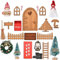 Wichteltür Zubehör Weihnachten Set Miniatur Elfentür Wichtel Tür Deko Weihnachtswichtel Komplettset Geschenke für Kinder 23 Stück Wichtelzubehör Weihnachtsdeko Kleine Spielzeug für Junge und Mädchen
