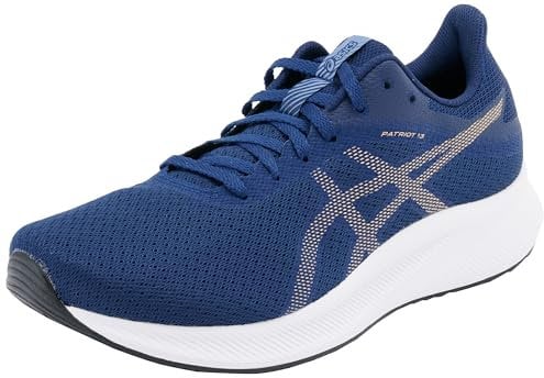 ASICS Women's Patriot 13 Sneaker, Blue Expanse/Champagne, 3 UK