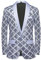 CARFFIV Uomini Paillette Shiny Stereoscopic Pattern Prom Suit Giacca Un Pulsante e Blazers Tuxedo per Il Banchetto di Nozze,Silver,S