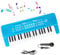 Teclado Electrónico Piano Infantil, 37 Teclas Teclado Piano Multifunción Portátiles con MicróFono, Organo Electronico Piano Musical Regalo para de Niños y Niñas para Niños 3+ Años, Seguro y Duradero