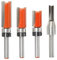 Akylin 4pcs Pattern Flush Trim Router Bit 1/4 Inch Shank + TCT Straight Flute Router Bit, Pattern/Template Router Bit, Flush Cut Router Bit for Woodworking Trimming