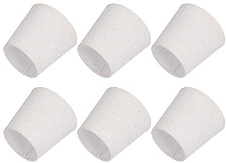 6 Pièces Double Mini Petit Abat-jour Blanc Pince sur Ampoule pour Ampoules Candélabres Abat-jour en Tissu pour Hall Hôtel Restaurant Boutique