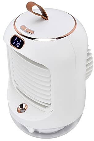 Wassergekühlter Ventilator, Multifunktions-Mini-Klimaanlage, Nachtlicht für Zuhause (Weiß)