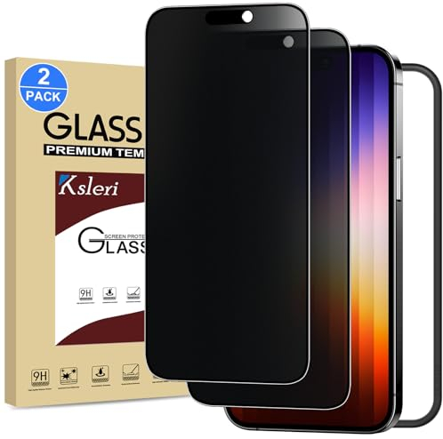 Ksleri 2 Stück Matt Sichtschutz für iPhone 14 Pro Max für Panzerglas Sichtschutzfolie, 9H Blickschutz Privacy Screen Protector, Anti-Fingerabdruck, Blendschutz