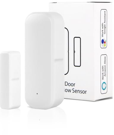 eMylo Sensor magnético de Puerta Inteligente, Alarma WiFi de detección de intrusión en Puertas y Ventanas, Compatible con Alexa .Google Assistant,App de notificación en Tiempo Real.