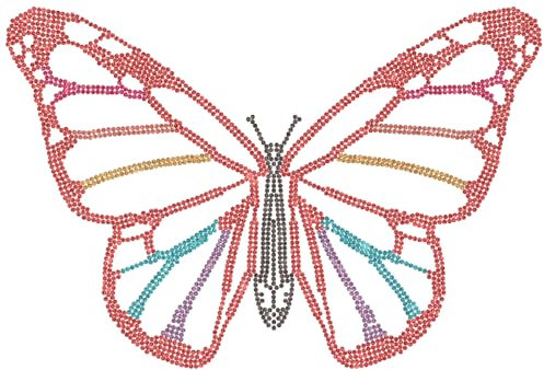 CREATCABIN Butterfly Rhinestone Iron on Decal Bling Red Crystal Iron on Transfers Patches Decals Hotfix Appliques Repair Heat Transfer Glitter for T-Shirts Bags Clothes Letters Hats Pants 11.8x7.9Inch