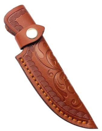 Lederscheide mit fester Klinge, gerades Messer, Lederscheide, braun/schwarz (braun)