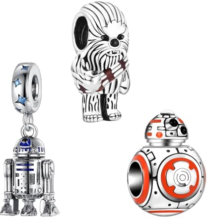 RMMY Charm Anhänger S925 Sterling Silber Mouse Robot Wars Bracelet Bead für Europäische Armbänder Halskette Mother's Day Schmuck Geschenk Christmas für Damen Herren