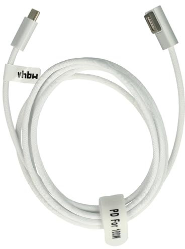 vhbw Adapterkabel USB Typ C auf MagSafe 1 kompatibel mit Apple MC374CH/A, MC240LL/A, MC375CH/A Notebook, Laptop - 170 cm, 100 W, Nylongewebe