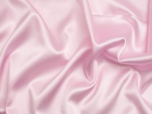 Minerva Stretch-Satin-Stoff, gewebt, Hellrosa, Meterware