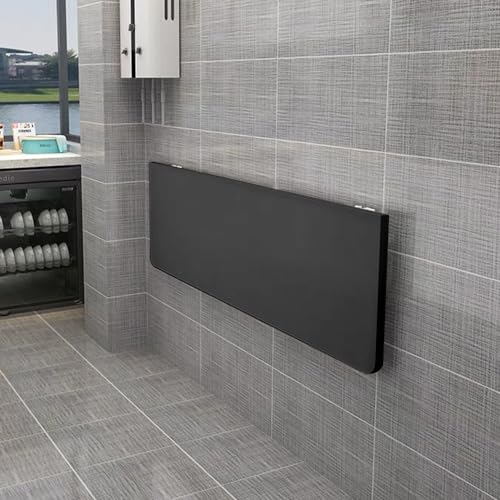 Willonin Wandklapptisch aus Holz, Esstische, Wandklapptisch, skandinavischer multifunktionaler Tisch, schwimmender Klapptisch, MDF, 60 x 30 x 1,6 cm (schwarz)