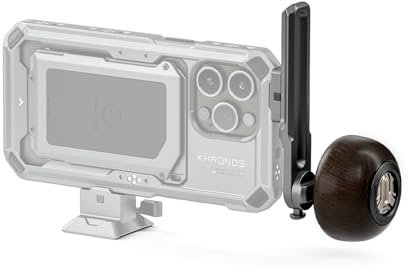 TILTA Khronos NATO-Halterung mit rundem Holzgriff für iPhone 15 Pro/Pro Max Hülle – Space Grey TK-NTWH-SG