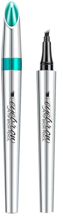 Augenbrauen Farbe Anthrazit Augenbrauenstift mit 4 Spitze, Flüssiger Augenbrauen Microblading Stift, Augenbrauenstift Micro 4 Punkt Brauenstift Langanhaltend Wasserdicht Natürliche (Silver, One Size)