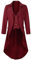 Maeau - Manteau Steampunk Longue Queue pour Hommes Médiéval Victorien Smoking Gothique Manteau Long Vintage Uniforme Prince pour Halloween - Rouge - 2XL