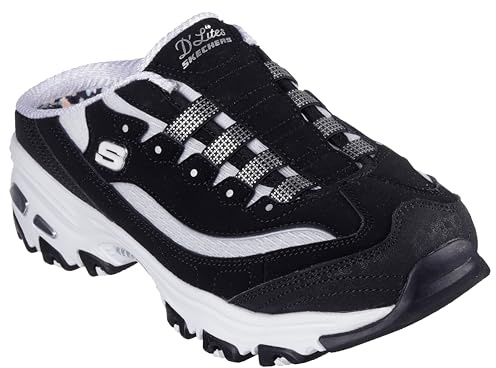 Skechers Women's D'Lites Sneaker, Black/Charcoal, 6 UK
