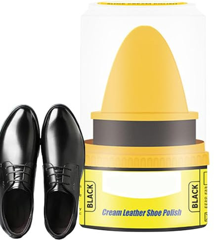 Schuhcreme – 50 ml robuster Lederkonservierungsbalsam, Ledertaschen- und Möbelreiniger, Politur, Schuhpflege-Balsam für Stiefel, Auto, Leder, Schwarz , Refer to